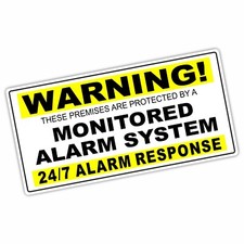 Premises Alarm System Monitored Warning Security Stickers Home Business Signs A9
