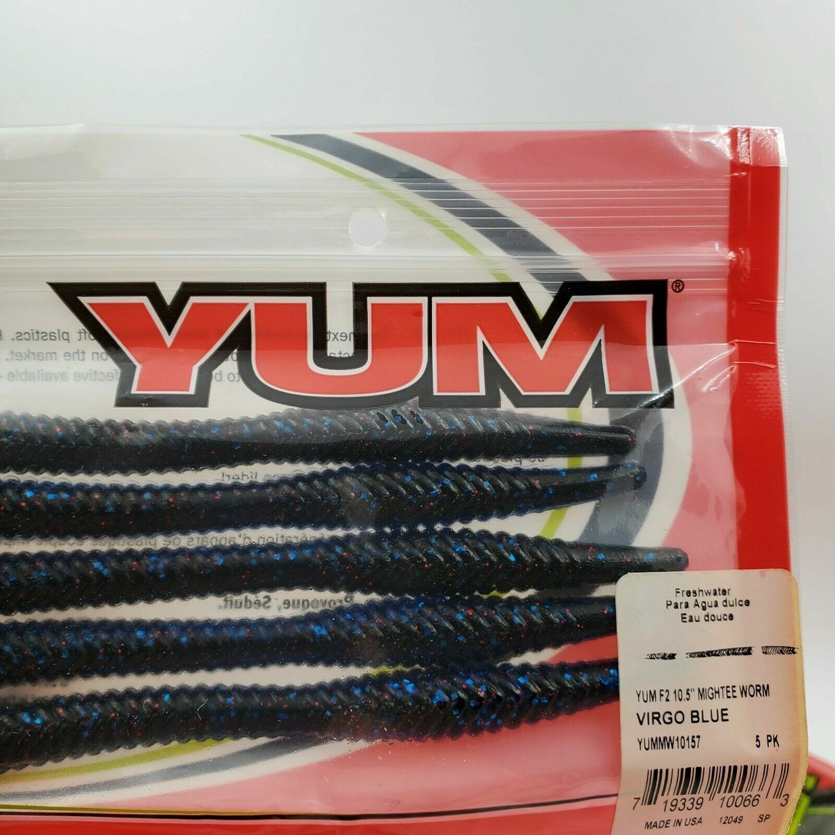 YUM F2 10.5 Mightee Worm Baits 5-Pack