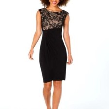 NWT! Connected Apparel Womens Applique Ruched Wrap Dress Sz10