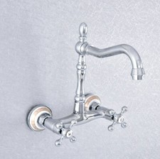 Polished Chrome Brass Swivel Spout Bathroom Sink Faucet Kitchen Mixer Tap 2sf782