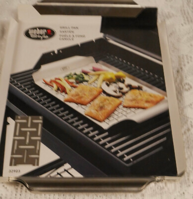 NEW WEBER STYLE GRILL PAN 32903 MEATS OR VEGGIES 430 GRADE STAINLESS STEEL