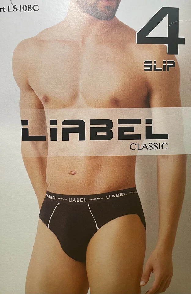 4 SLIP da uomo ragazzo LIABEL LS108C mutanda blu nero grigio cotone elasticizzat