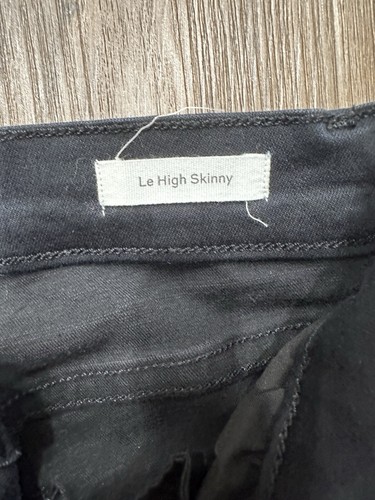 Frame Denim Le High Triple Fringe Hem Skinny Ankle Jeans Womens 25 Byxbee Black - Picture 5 of 8