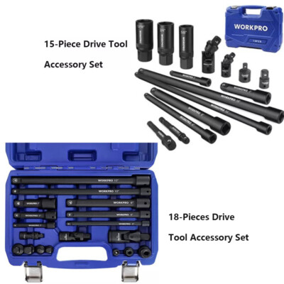 #ad WORKPRO 15 Pieces Drive Socket Extensions Set 18 Pieces Drive Tool Accessory Set $38.99