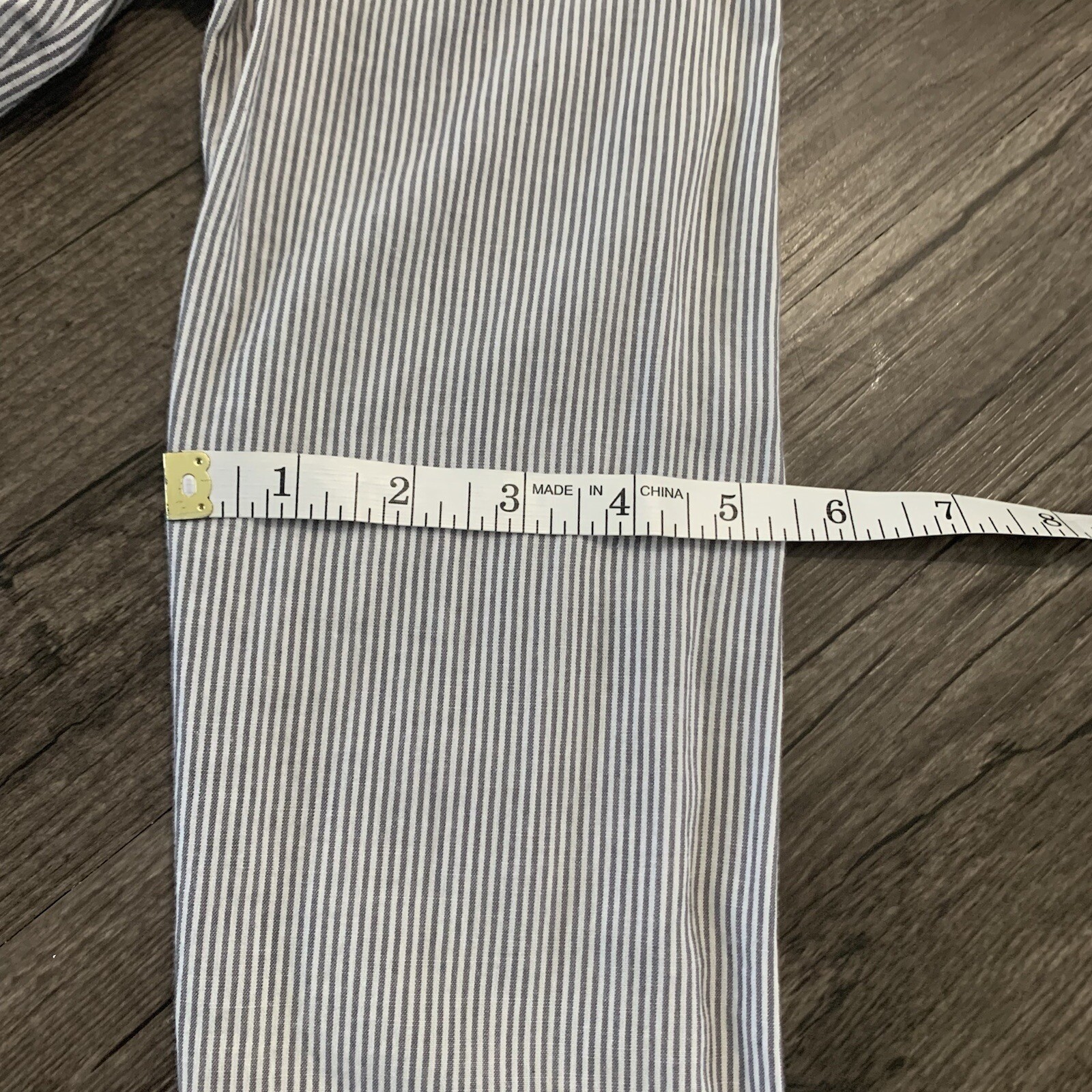 Active Basic  Women’s Gray White Stripes Top Butt… - image 10