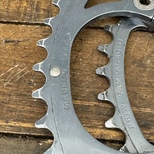 Campagnolo Centaur Crank Set 10s 175 mm 135 BCD Double Gunmetal 10 Speed VTG - Picture 12 of 22