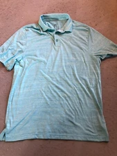 Champion Shirt Men's Large Bright Blue Heather Knit Short Sleeve