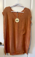 NWT Hayden Los Angeles Boho Tunic/Dress Size M Terracotta Vintage wash Raw Hem