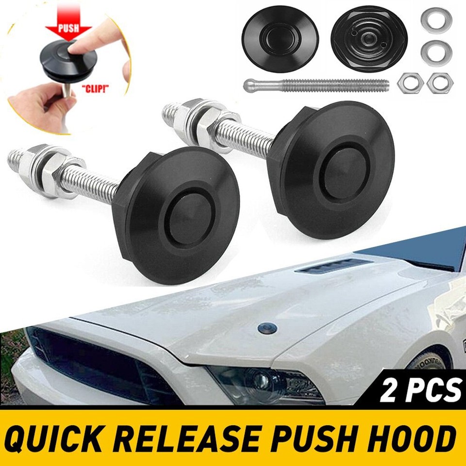 Push Button Quick Latch Kit Anhoer 4Pcs Quick Release Hood Pins - 30mm Aluminum Push Button Locks For Car Bonnet, Bumper, License Plate Quick Release Plate