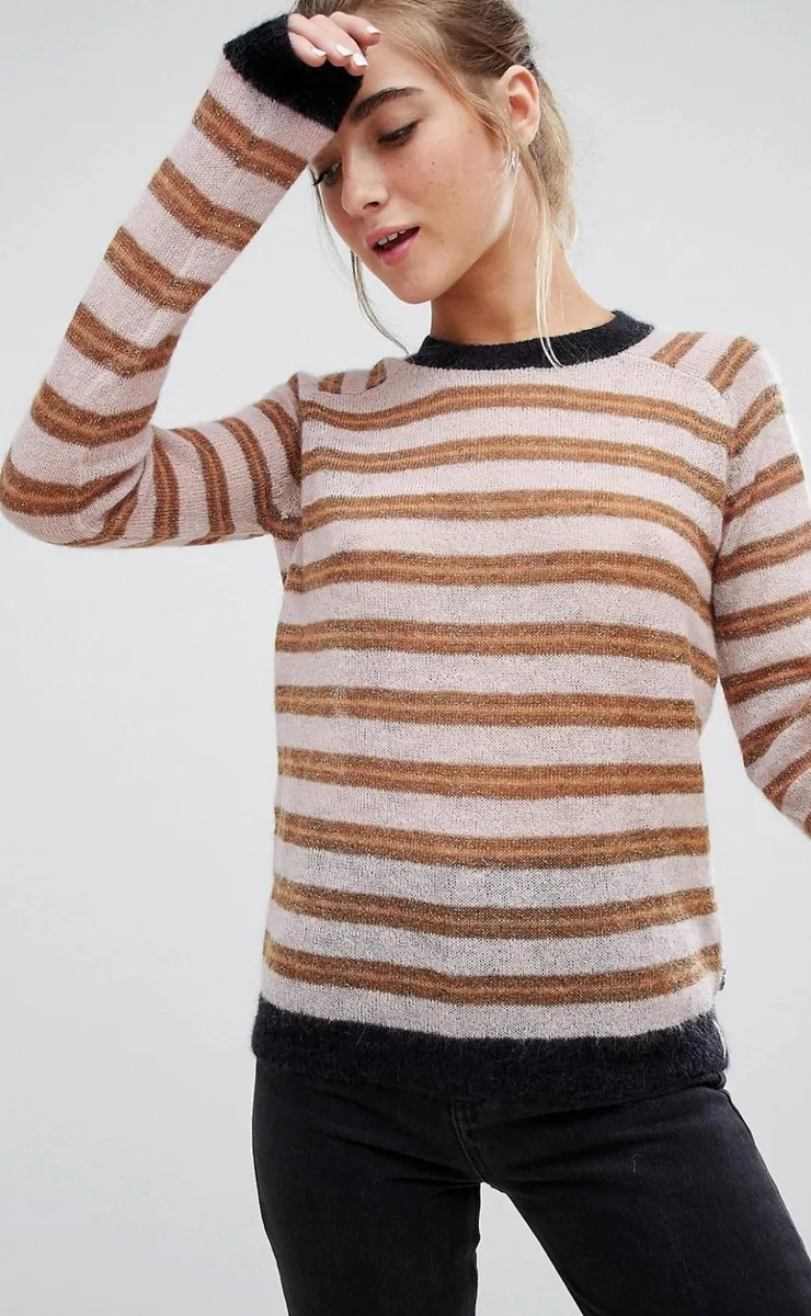 Maison Scotch &amp; 289457 Glitter stripe sweater Size XL
