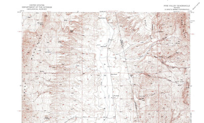Pine Valley Quadrangle, Nevada 1952 Topo Map USGS 15 Minute Topographic