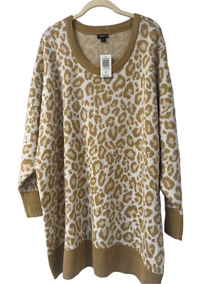 Torrid pullover sweater leopard print sz 4 NWT
