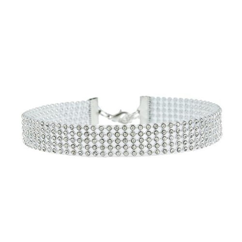 Choker Crystal Fashion Necklace Ladies Girl Diamante Jewellery Rhinestone Silver - Picture 23 of 36