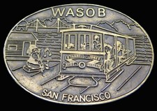 Wasob San Francisco Street Car Transportation Vintage Belt Buckle