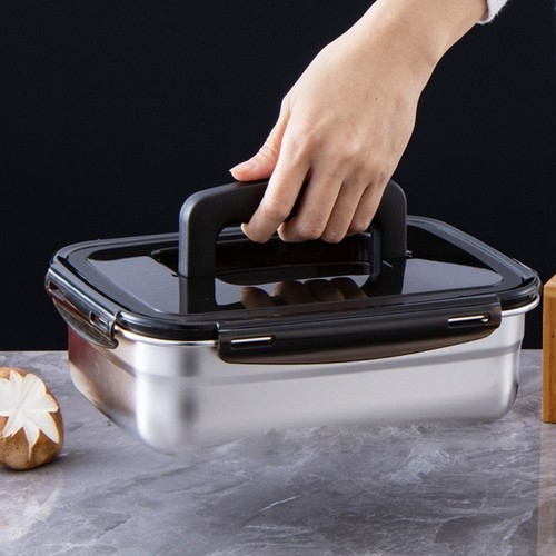 Stainless Steel Fresh-keeping Box with Sealed Lid Food Fruit Lunch Box Container - Picture 4 of 25
