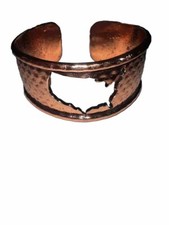 NWOT Rustic Hammered Copper Cutout USA Cuff Bracelet