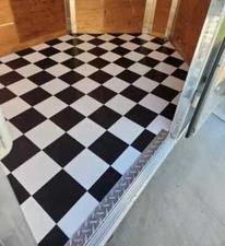 Black and White Vinyl Peel and Stick Tile Square 20 PK Luxury Flooring 12 X 12