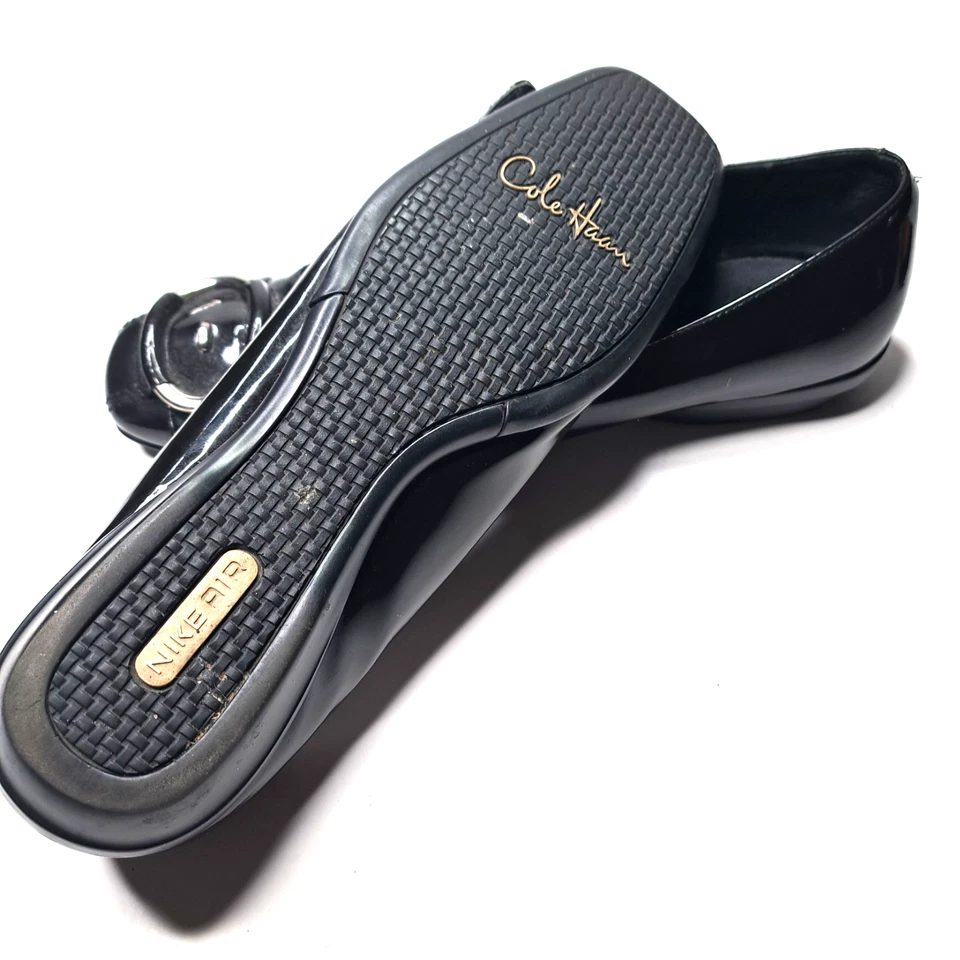 Cole Haan Air Collaboration Shoes Womens Size 7AA Black Patent Leather Slip Shoe - Image 2 of 4