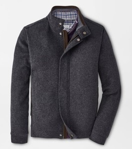 NEW Peter Millar Crown Gray Flex-Fleece Merino Wool Bomber Jacket Sz M MSRP $495 | eBay
