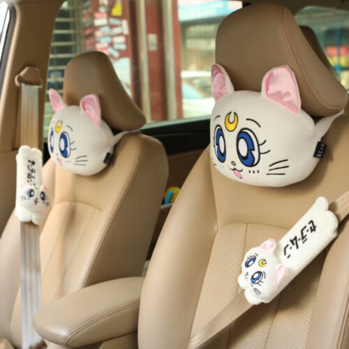 Sailor Moon Luna Neck Pillow Shoulder Pads Car Seat Belt Set Cartoon Decoration - Picture 8 of 10