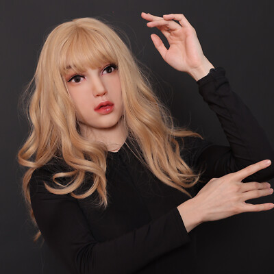 Roanyer Hard Silicone Female Mask Lily With Lace-up Back for Crossdresser Cos