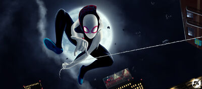 Superheroes spiderman into the spider verse Stitched Gaming Mat Desk 19213