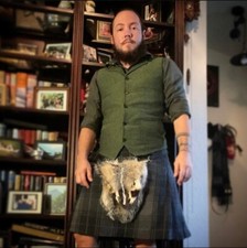 Badger masked sporran fur for kilt and celtic reenactor scottish kilt leather