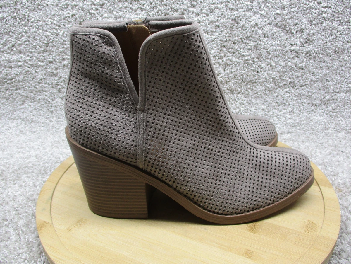 Taupe perforated booties hotsell