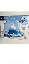 Aqua Leisure Adjustable Seat Baby Pool Float w/ Retractable Canopy, Whales