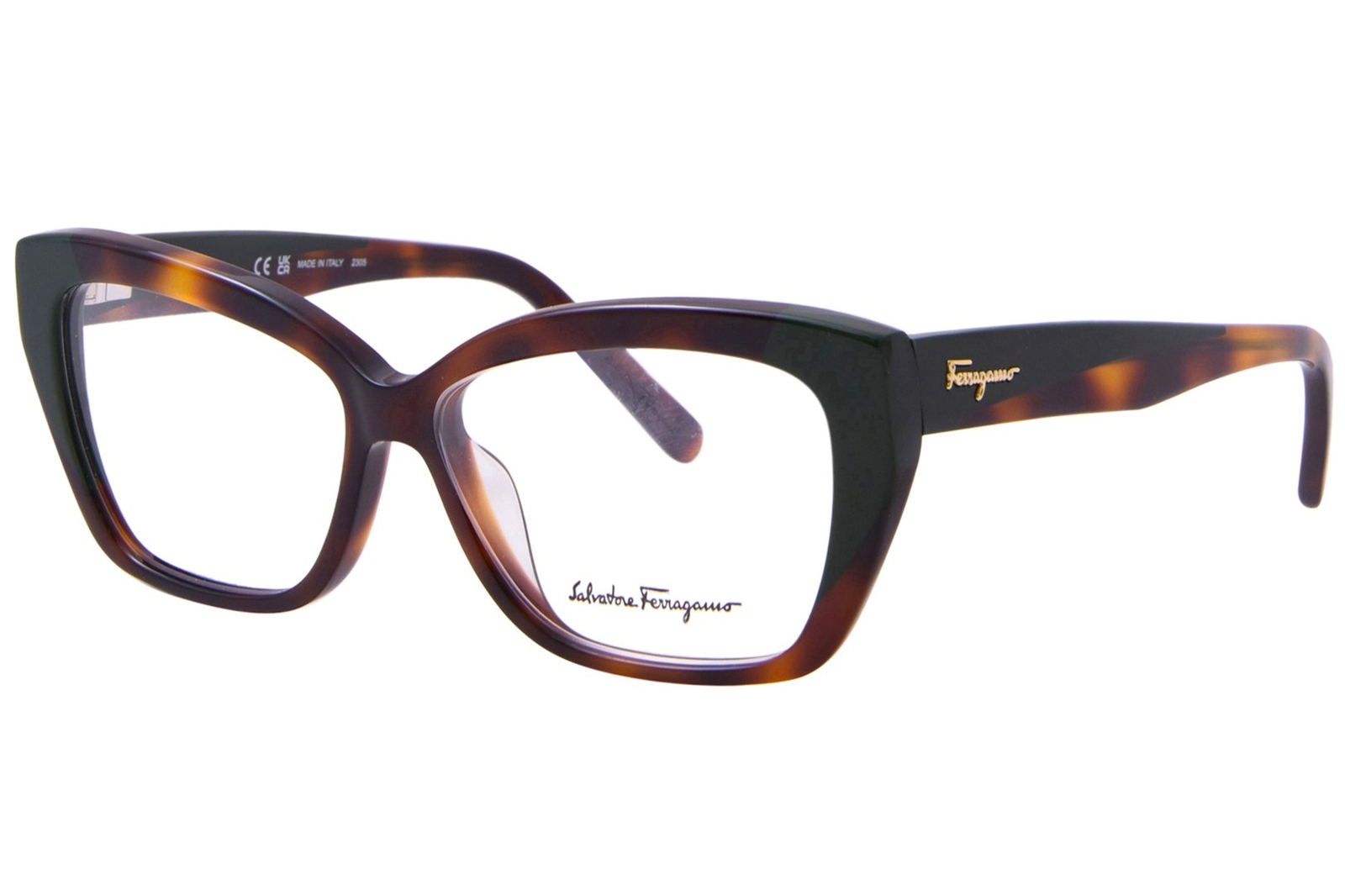 Очки Salvatore Ferragamo SF2938 220 женские черепаховые/Темно-зеленые 53 мм