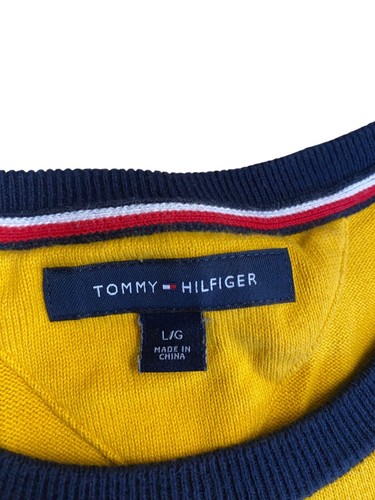 Suéter Tommy Hilfiger Para Hombre Talla Grande Colorido Tejido Jersey Grande Logo Pullover - Imagen 3 de 7