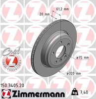 2X Bremsscheibe Zimmermann 150.3405.20 2 Bremsscheiben Hinterachse Hinten