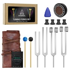 Tuning Forks for Healing Set - 128Hz, 136.1Hz, 256Hz, 384Hz, Weighted
