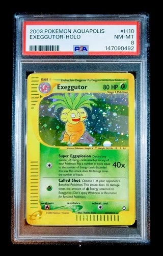 2003 Pokemon Exeggutor Holo Foil Aquapolis #H10 H10/H32 PSA 8