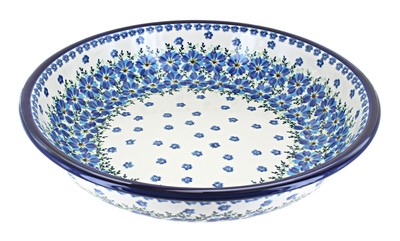Blue Rose Polish Pottery Kalina Large Shallow Serving Bowl