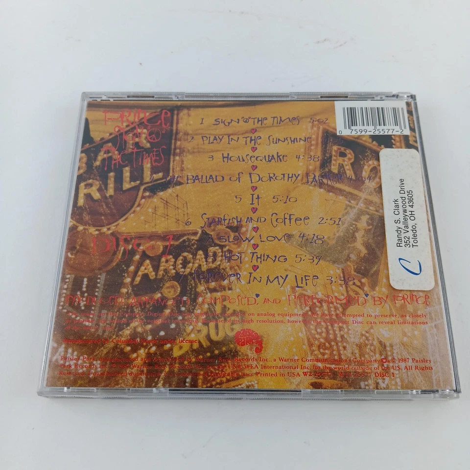 Prince 2 CD Album Sign O' The Times Two Disc Set 1987 Paisley Park USA Warner Foto 2 de 4