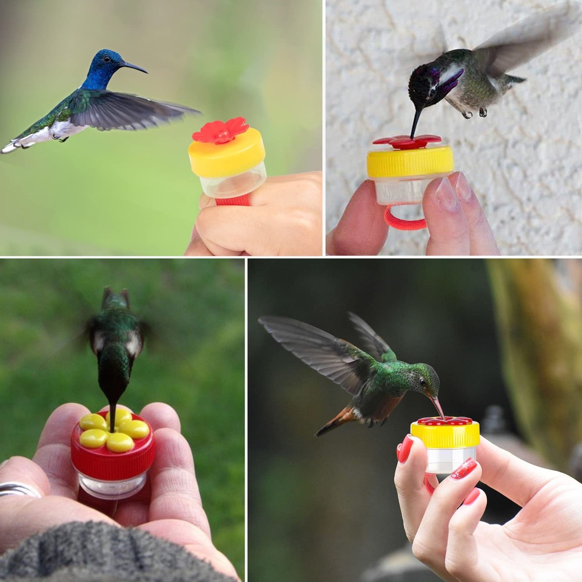 Hand Held Hummingbird Ring Feeders, 4Pcs Mini Feeder