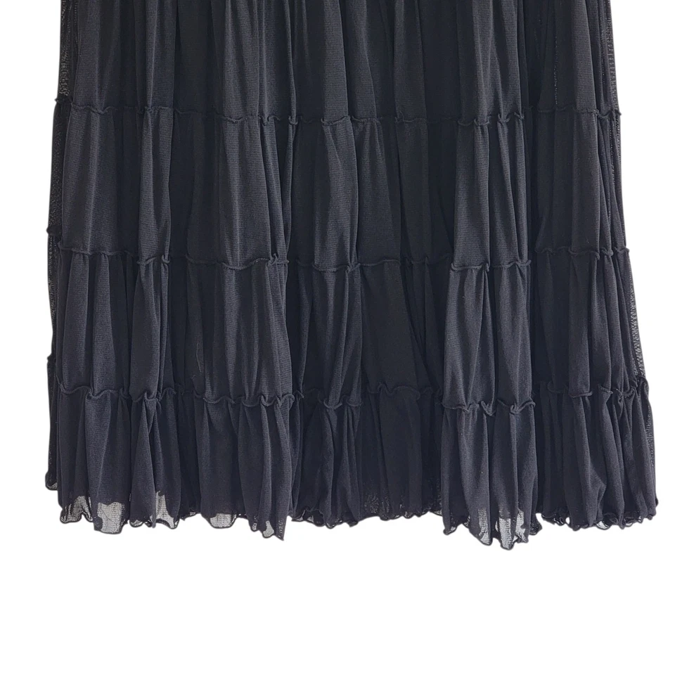 Falda De Colección Max Studio Negra en Niveles Grande Bruja Gótica Fairycore Whimsigoth Y2K Foto 4 de 4