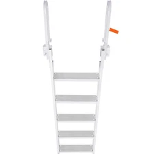 Aluminum Dock Ladder Flip-Up Boat Dock Ladder 5 Steps with 350lbs Load