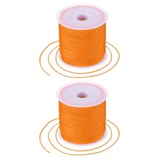 2 pcs 0.8mm Nylon String for Bracelets, 44 Yards Nylon Beading Thread Orange