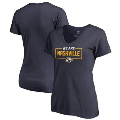 Women's Navy Nashville Predators Iconic Collection V-Neck T-Shirt