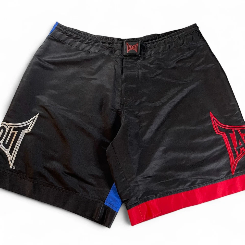 Pantalones Cortos de Lucha Tapout MMA Negros Entrenamiento Artes Marciales Mixtas Bordados Boxeo 36 Foto 3 de 4