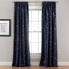 Set of 2 95"x52" Kids' Star Blackout Window Curtain Panels Navy -
