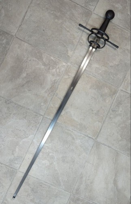 #ad Italian Sidesword Sword 42.7quot; Blued Hilt 60C2A Steel Blade HEMA Training Replica $155.00