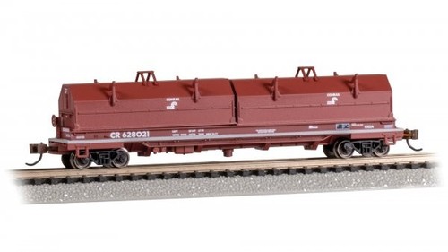 Coche de bobina de acero Bachmann escala N Conrail 55' con cargas de bobina #628021 | Condition: New