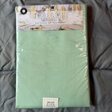 60 X102 Rectangle Green Fabric Tablecloth Easy Clean Polyester