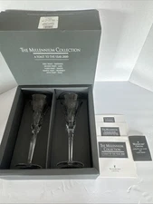 Waterford Crystal The Millennium Collection HAPPINESS Toasting Flute Set Germany