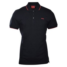 Hugo Boss Dinoso222 Men's Polo Shirt Short Sleeve Cotton Black Size: XL