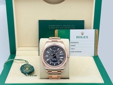 Rolex Sky Dweller 326935 42mm Dark Rhodium Dial 18k Rose Gold Box Paper