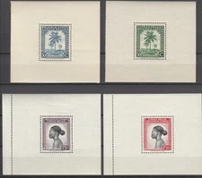Belgium Congo stamps: OCB/COB# BL3, 4, 7, 9 booklet sheets from 1942